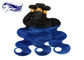 De Kleurenhaar 100 van Ombre van de lichaamsgolf Blauw de Peruviaanse Bundels van het Haarweefsel leverancier