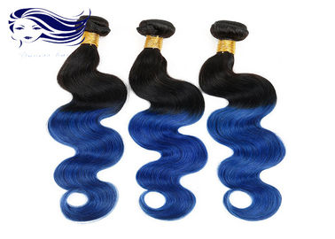 China De Kleurenhaar 100 van Ombre van de lichaamsgolf Blauw de Peruviaanse Bundels van het Haarweefsel fabriek