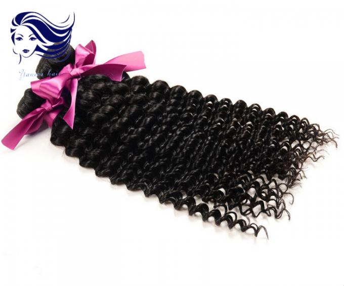 De maagdelijke Peruviaanse Curly Hair Extensions Jet Zwarte van Jerry, Remy-Haaruitbreidingen