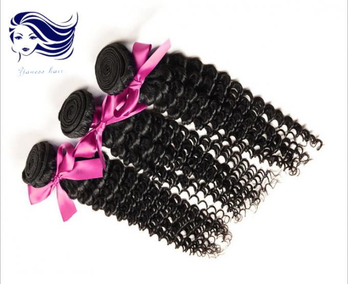 De maagdelijke Peruviaanse Curly Hair Extensions Jet Zwarte van Jerry, Remy-Haaruitbreidingen