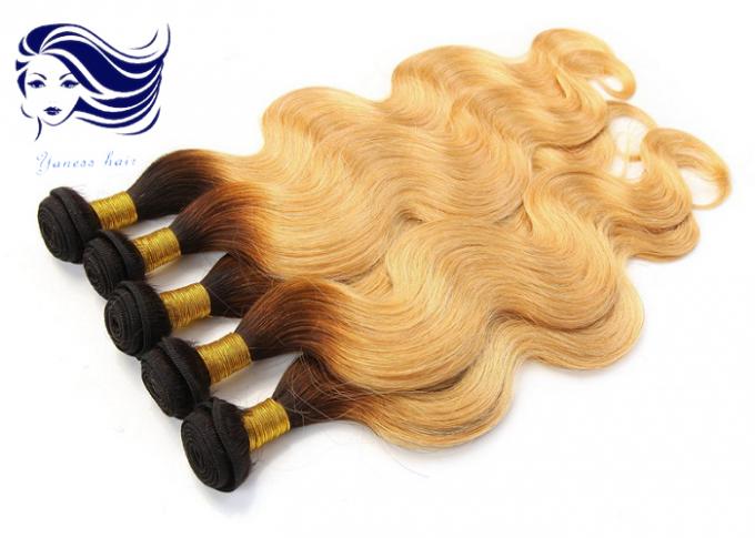 De bruine Ombre-Uitbreidingen van het Kleurenhaar, Menselijk Ombre Gekleurd Haar
